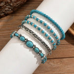 Turquoise Beaded Boho Bracelet Set