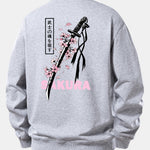 Sakura Katana Back Print Relax Fit Sweatshirt