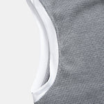 Contrast Waffle Half Open Hooded Vest