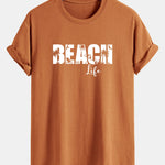 Regular Fit Beach Life Print Cotton T-Shirt