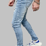 Men's Casual Destroyed Frayed Jeans