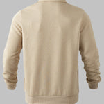 Men's Vintage Jacquard Half Zip Lapel Long Sleeve Sweatshirt