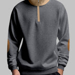 Men's Retro Stitching  Half-Placket Long Sleeve Sweatshirt