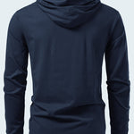 Long Sleeved Cotton Hooded T-Shirt