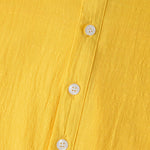Men's Cotton Linen Textured Half Placket Short Sleeve Shirt