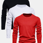 3 Pieces Basic Long Sleeve Cotton T-Shirts