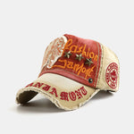 Slogan Embroidery Star Rivets Washed Baseball Cap