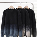 Men's Gradient Color Trendy Loose Mock Neck Knit Sweater