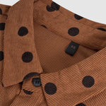 Men's corduroy retro casual polka dot print long sleeve shirt