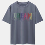Dream Pixel Gradient Print Drop Shoulder Oversize T-Shirt