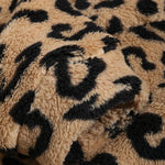 Men's Leopard Print Fleece Single Pocket Button Jacket