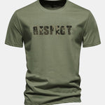 Regular Fit Camouflage Respect Print Cotton T-Shirt