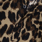 Men's Leopard  Corduroy Lapel Casual Long Sleeve Shirt