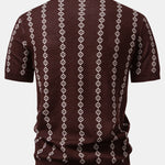 Geometric Knit V Neck Polo Shirt & Slim Fit Tapered Trousers