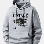 Classic Car Print Relax Fit Hoodie