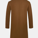 Long Faux Woolen Coat With Teddy Fleece Collar
