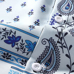 Men's Vintage Paisley Print Button-Down Short Sleeve Shirt