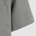 Men's solid color cotton and linen textured Cuban collar short-sleeved shirt