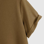 Men's Solid Color Waffle Round Neck Short Sleeve T-Shirt