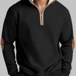 Men's Retro Stitching  Half-Placket Long Sleeve Sweatshirt