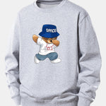 Bear With Hat Print Relax Fit Sweatshirt