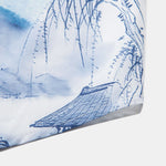 Oriental Ink Painting Button Up Shirt & Man Mid Length Drawstring Swim Shorts