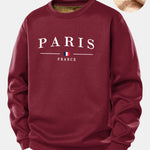 Paris Print Teddy Fleece Lined Sweatshirt