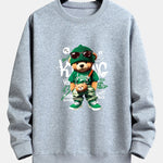 Graffiti Bear Print Relax Fit Sweatshirt