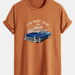 Regular Fit Car Slogan Print Cotton T-Shirt