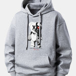 Robot Bear Print Relax Fit Hoodie