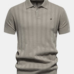 Stripe Knit Polo Shirt