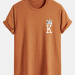 Regular Fit Crown King Print Cotton T-Shirt