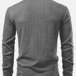 Long Sleeve Twist Jacquard Polo Shirt