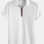 Textured Zipper Polo