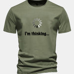 Regular Fit I'm Thinking Print Cotton T-Shirt