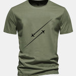 Regular Fit Fighter Jets Print Cotton T-Shirt