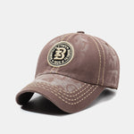 Slogan Patch Embroidery Washed Baseball Cap
