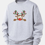 Christmas Reindeer Print Relax Fit Sweatshirt