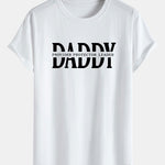 Daddy Print Cotton Arc Hem T-Shirt