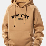 New York Print Drawstring Hoodie