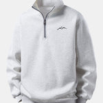 Relax Fit Mountain Print Quarter Zip Sweatshirt