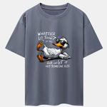 Sunglasses Goose Print Drop Shoulder Oversize T-Shirt