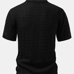 Crochet V Neck Polo Shirt