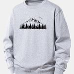 Mountain Nature Print Relax Fit Sweatshirt
