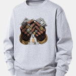 Money Hand Print Relax Fit Sweatshirt