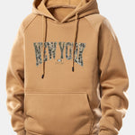 Camouflage New York Print Drawstring Hoodie