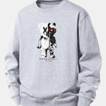 Robot Bear Print Relax Fit Sweatshirt