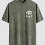 Cool Dads Club Print Washed Distressed Drop Shoulder T-Shirt