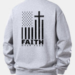 Freedom American Flag Print Relax Fit Sweatshirt