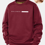 Balance Stripe Print Teddy Fleece Lined Sweatshirt
